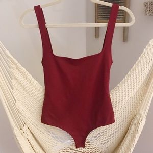 Free People Maroon Bodysuit XS